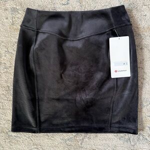 lululemon athletica Black Suede-Look Mini Skirt with Tag